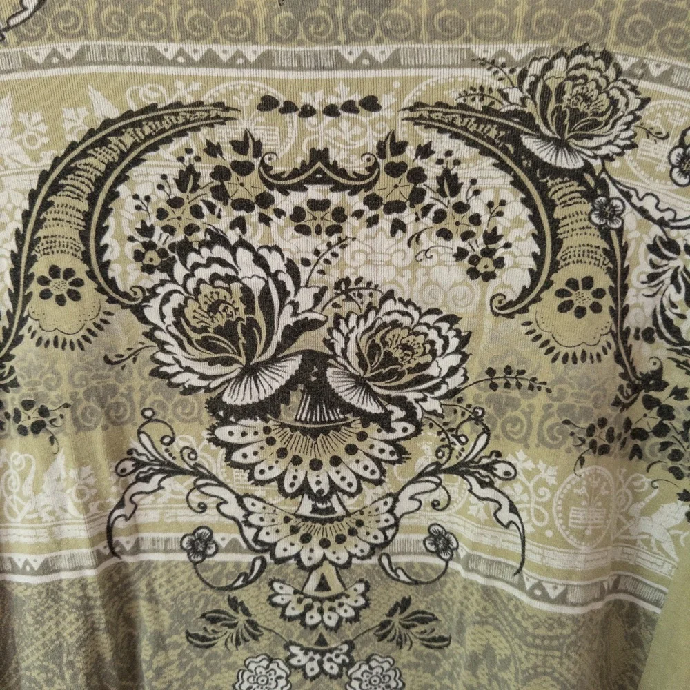 Y2K Green Paisley Rhinestone Top Womens Plus Size‎ 1X Boho Fairy Grunge Romantic - Picture 8 of 8